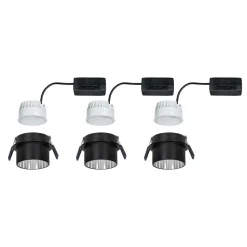 Paulmann Gil LED inbouwlamp zwart/ijzer 3 per set