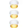 Paulmann Gil LED inbouwlamp mat wit/goud 3 per set