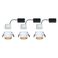 Paulmann Gil LED inbouwlamp mat wit/goud 3 per set