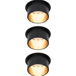 Paulmann Gil LED inbouwlamp zwart/goud 3 per set