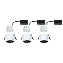 Paulmann Gil LED inbouwlamp wit/zwart 3 per set