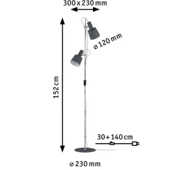 Paulmann Haldar 2-lichts vloerlamp