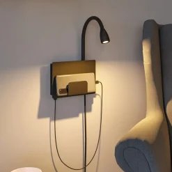 Paulmann Halina USB LED wandlamp, flexibele arm zwart