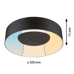 Paulmann HomeSpa Casca plafondlamp Ø30cm zwart