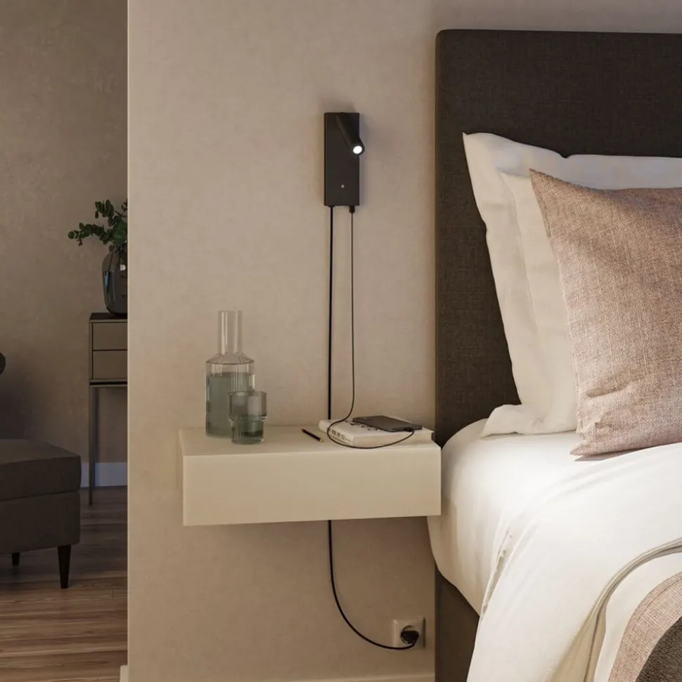 Paulmann Hulda USB LED wandspot 3-staps dimbaar zwart