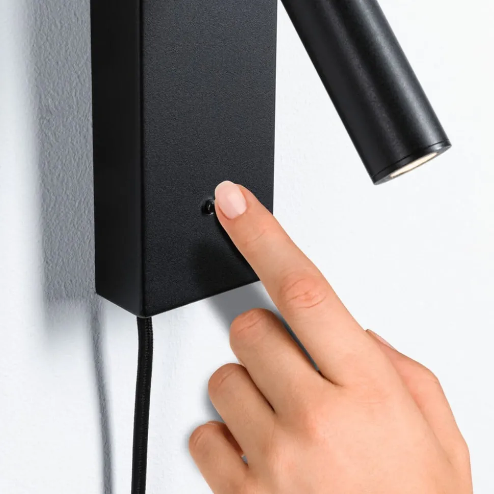 Paulmann Hulda USB LED wandspot 3-staps dimbaar zwart