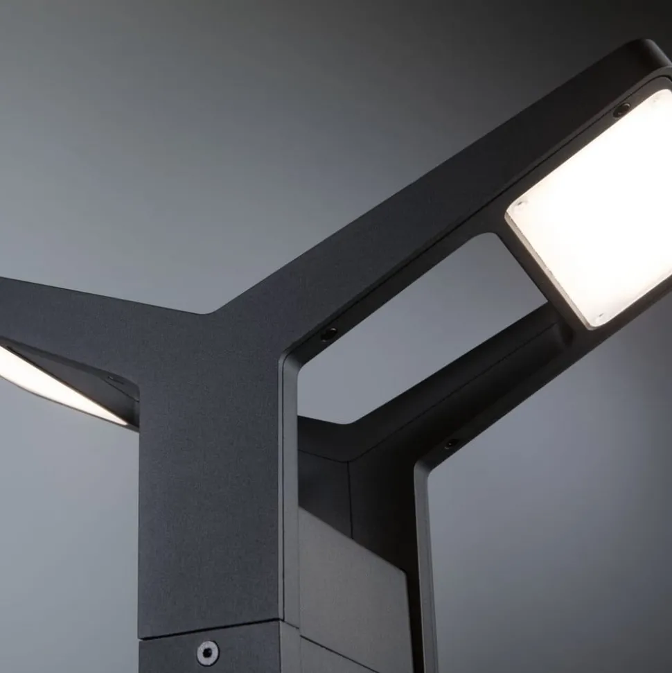 Paulmann Juntea LED tuinpadverlichting, antraciet, sensor, 2-lamps.