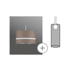 Paulmann kap Tessa, bruin, strip, 26 cm, textiel