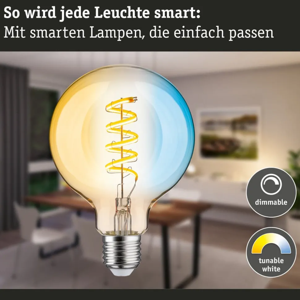 Paulmann LED bol G95 ZigBee E27 7,5W goud CCT