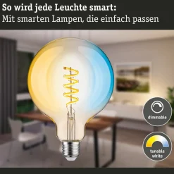 Paulmann LED bol G125 ZigBee E27 7,5W goud CCT