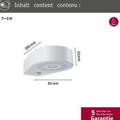 Paulmann LED buiten wandlamp Silma wit 1-lamp IP44