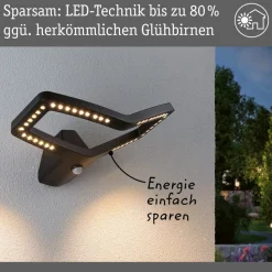Paulmann LED buiten wandlamp Alara, antraciet, IP44