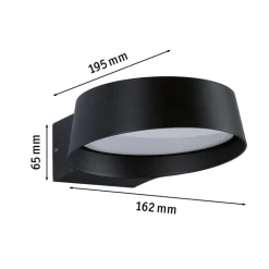 Paulmann LED buiten wandlamp Capea Grand antraciet 16 cm IP44