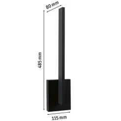 Paulmann LED buiten wandlamp Levka, antraciet, 49 cm aluminium IP44