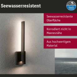Paulmann LED buiten wandlamp Levka, antraciet, 49 cm aluminium IP44