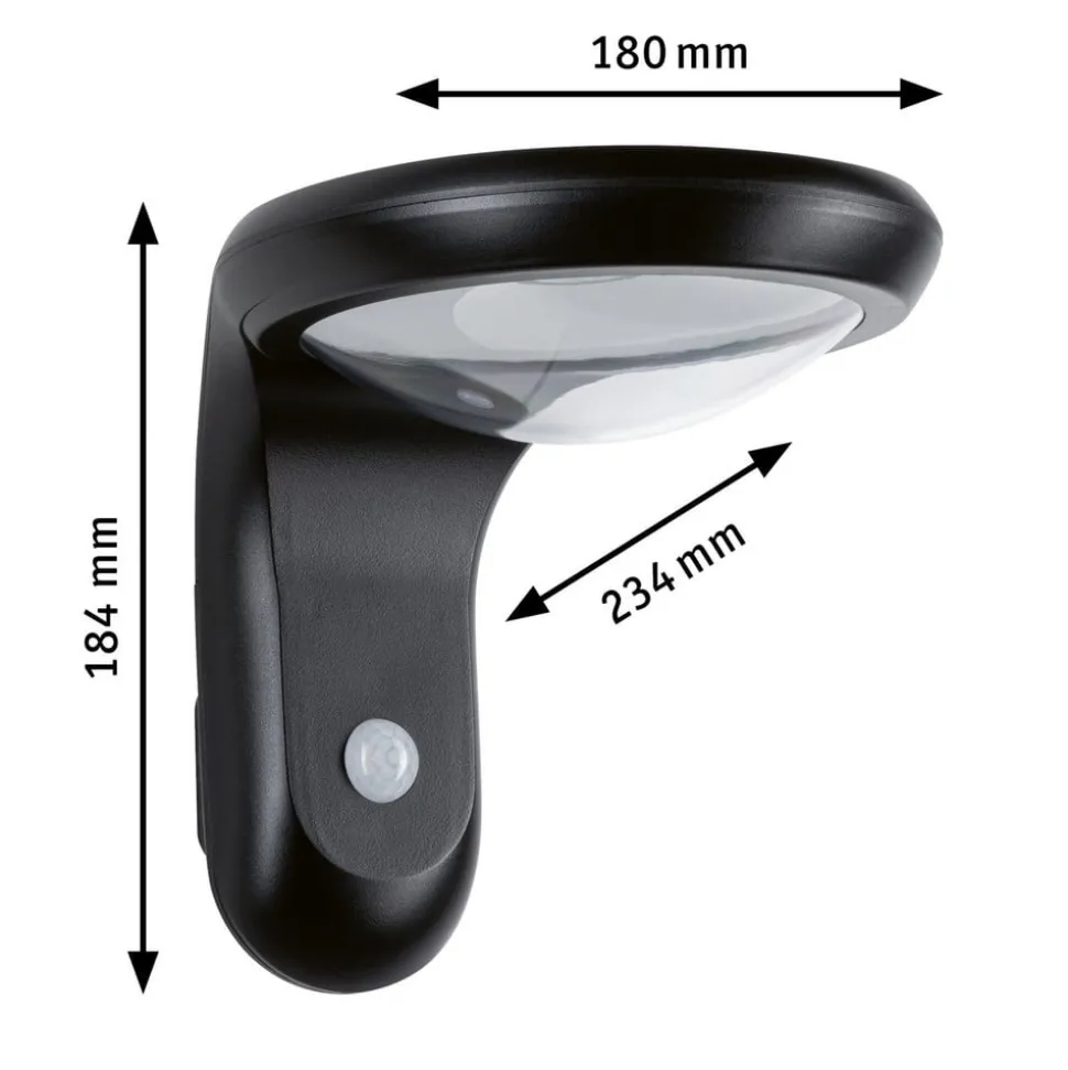 Paulmann LED buiten wandlamp Diskola, sensor, antraciet