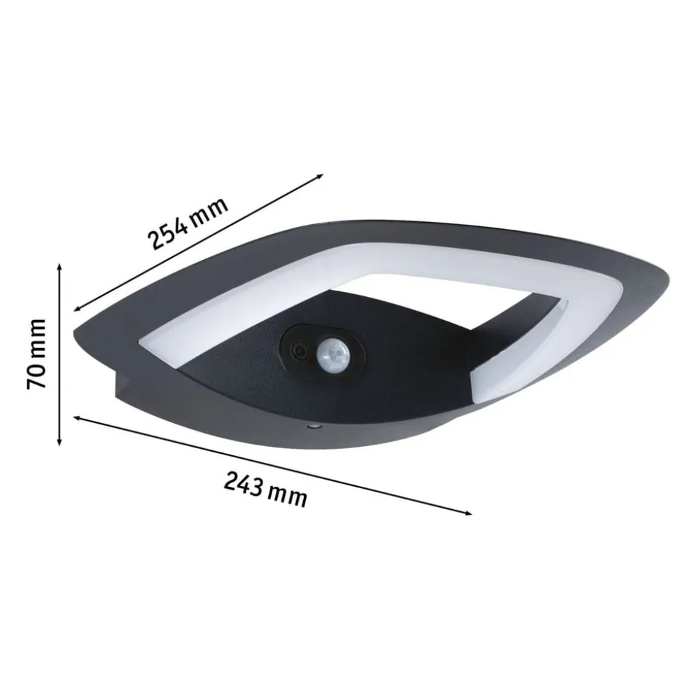 Paulmann LED buiten wandlamp Akena, 2.200 K, antraciet