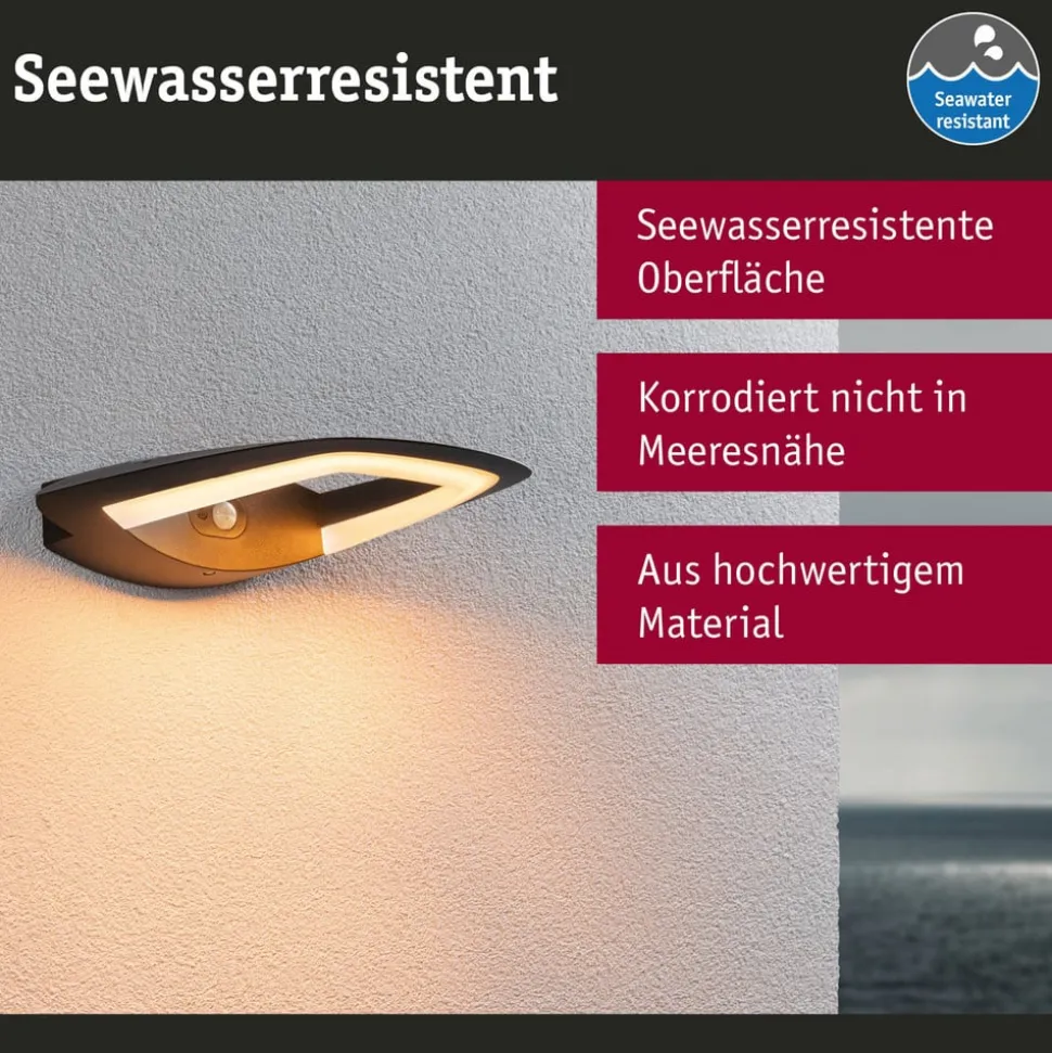 Paulmann LED buiten wandlamp Akena, 2.200 K, antraciet