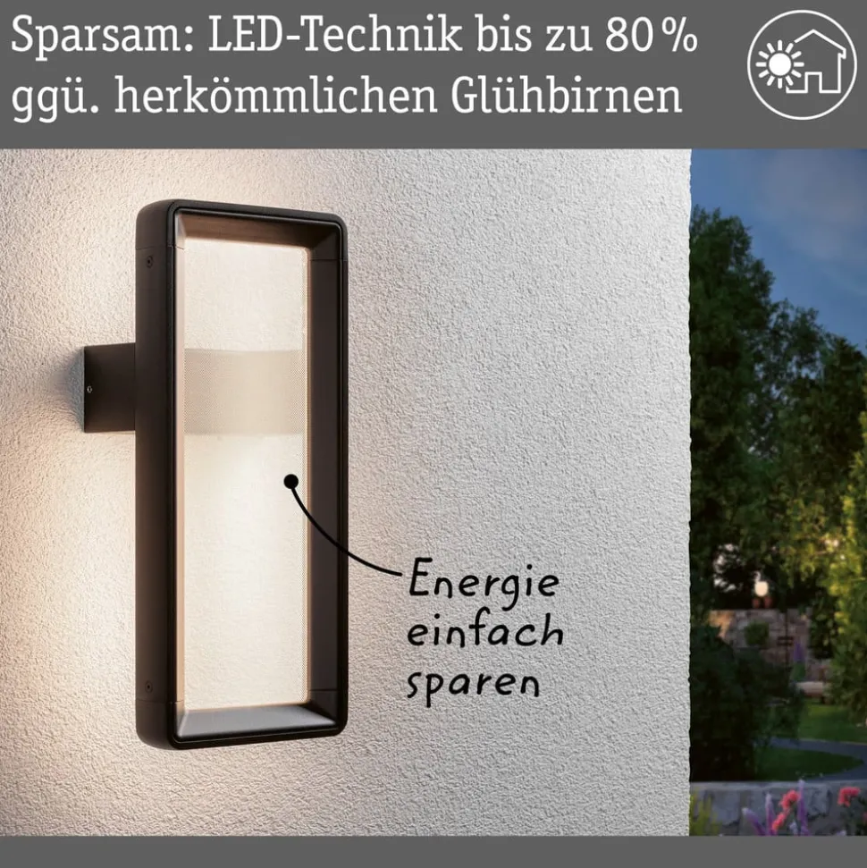 Paulmann LED buiten wandlamp Reana, antraciet IP44
