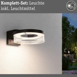 Paulmann LED buiten wandlamp Capera, antraciet, IP44