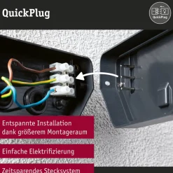 Paulmann LED buiten wandlamp Akena, 3.000 K, antraciet