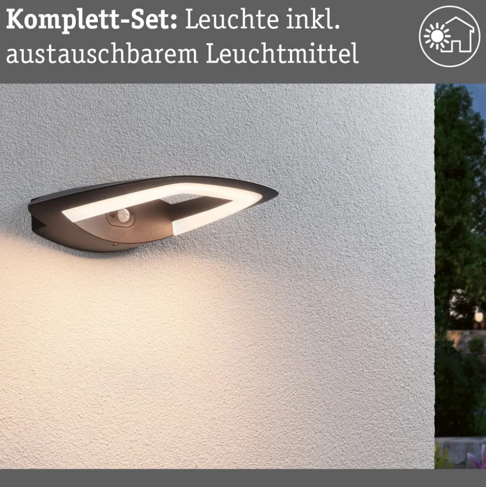 Paulmann LED buiten wandlamp Akena, 3.000 K, antraciet