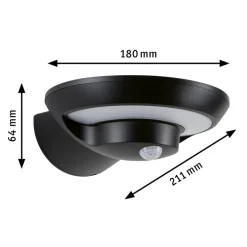 Paulmann LED buiten wandlamp Bordola, sensor, antraciet