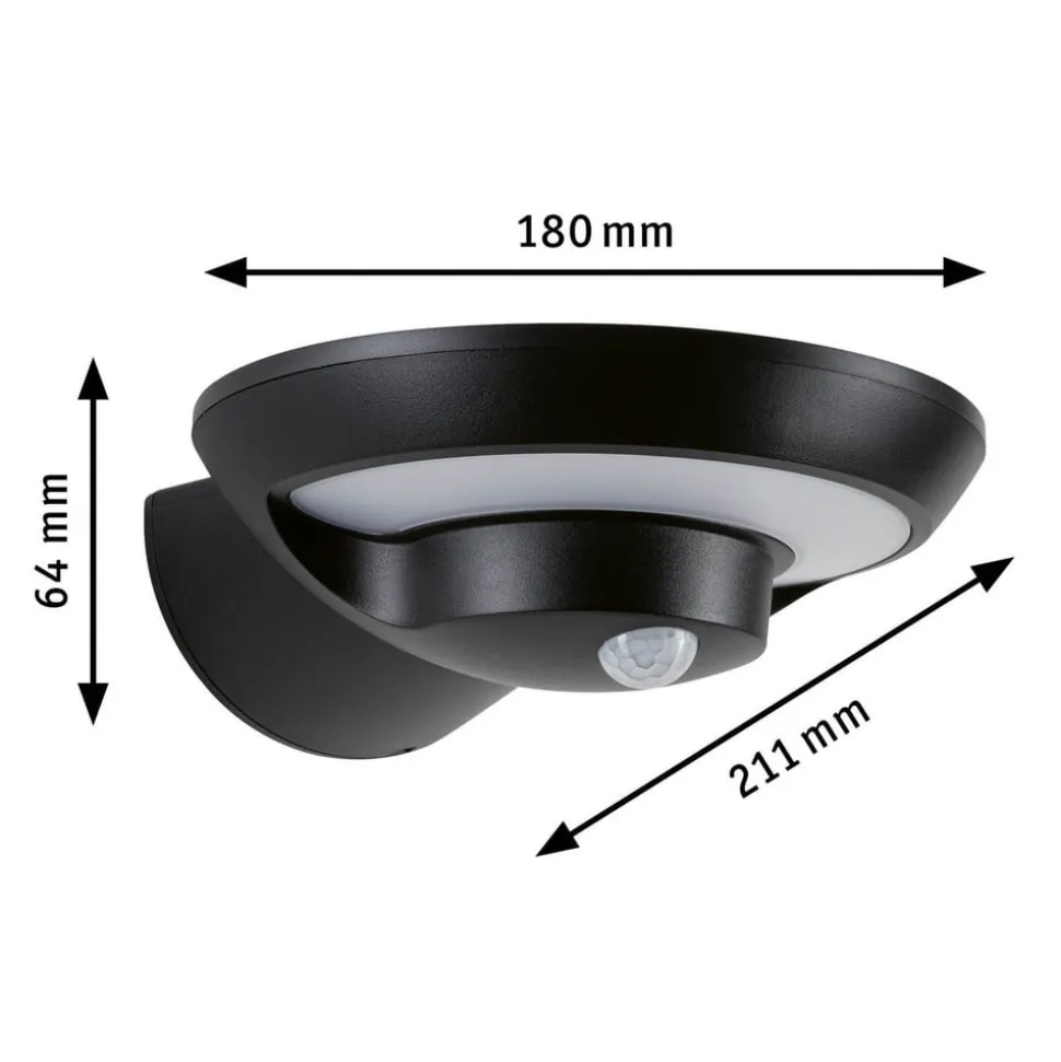 Paulmann LED buiten wandlamp Bordola, sensor, antraciet