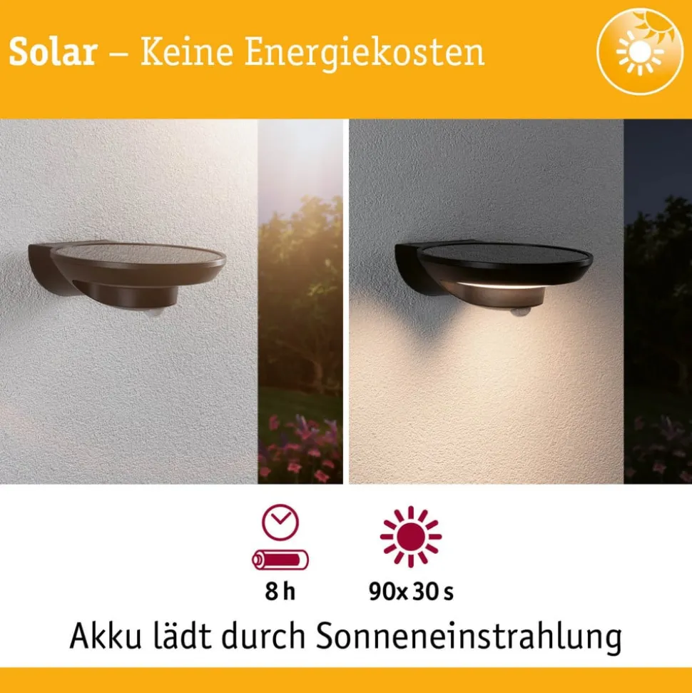 Paulmann LED buiten wandlamp Bordola, sensor, antraciet
