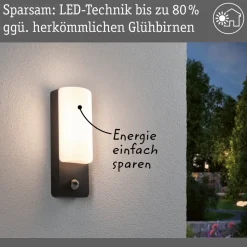 Paulmann LED buitenwandlamp Bonnie, aluminium, antraciet, sensor