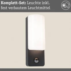 Paulmann LED buitenwandlamp Bonnie, aluminium, antraciet, sensor