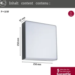 Paulmann LED buitenwandlamp Azalena, sensor, antraciet