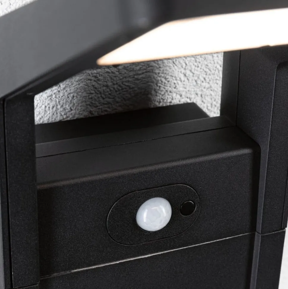 Paulmann LED buitenwandlamp Juntea, aluminium, antraciet, sensor