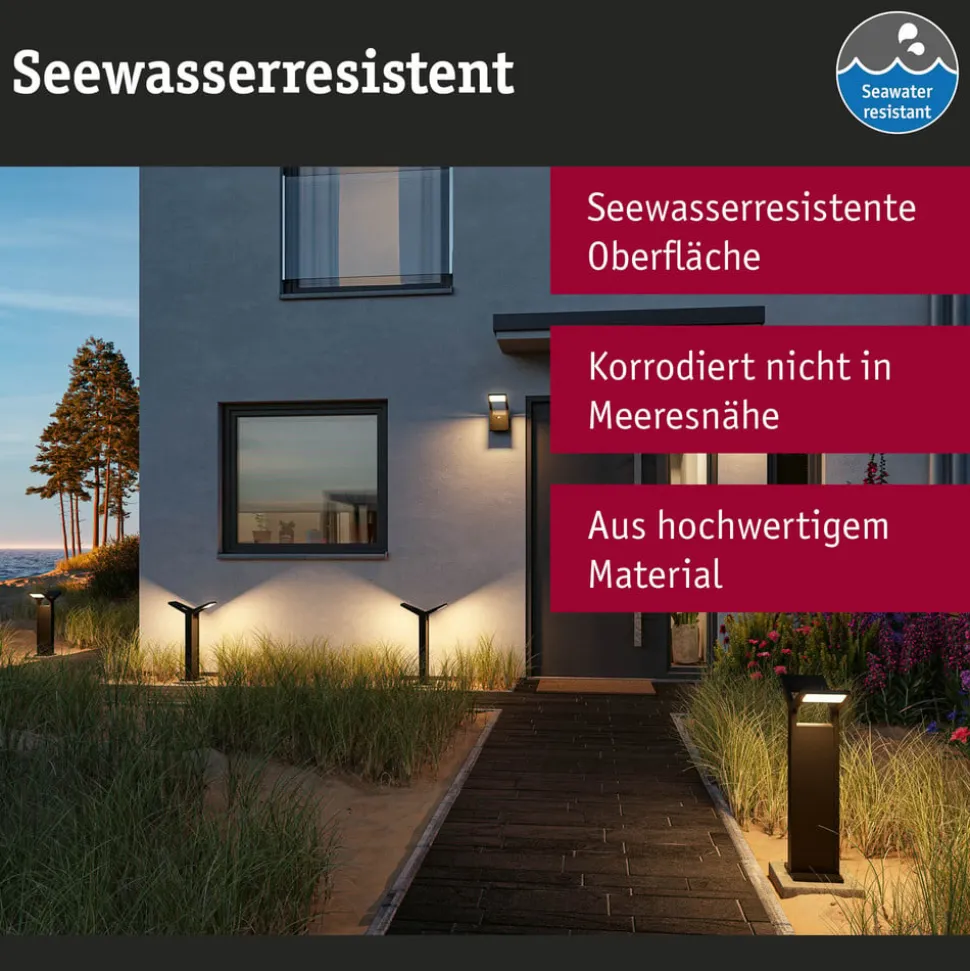 Paulmann LED buitenwandlamp Juntea, aluminium, antraciet, sensor