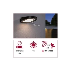 Paulmann LED buitenwandlamp solar Ryse antraciet