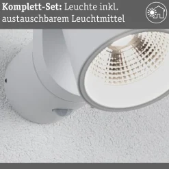 Paulmann LED buitenwandlamp Cuff, sensor, wit