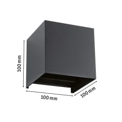 Paulmann LED buitenwandlamp, RGBW, 10x10cm, antraciet