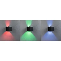 Paulmann LED buitenwandlamp, RGBW, 10x10cm, antraciet