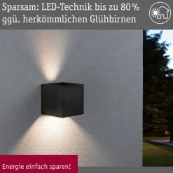 Paulmann LED buitenwandlamp, RGBW, 10x10cm, antraciet