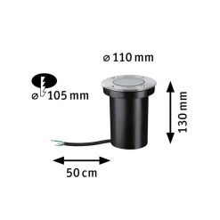 Paulmann LED grondspot inbouwlamp 94732, Ø 11 cm, roestvrij staal