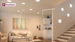 Paulmann LED paneel Veluna 3.000K hoekig 12,5 cm