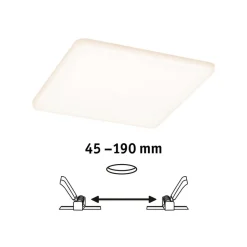 Paulmann LED paneel Veluna 3.000K hoekig 18,5 cm