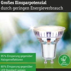 Paulmann LED reflectorlamp GU10, 2,5 W, 3.000 K, 450 lm, 100°