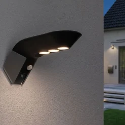 Paulmann LED solar-buitenwandlamp Soley antraciet