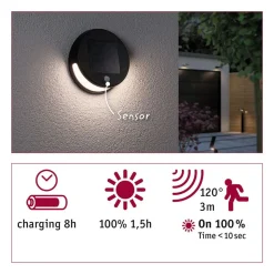 Paulmann LED solar-wandlamp Helena met sensor