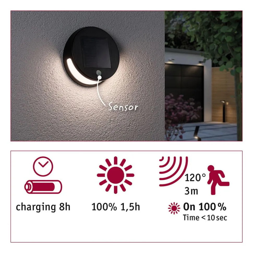 Paulmann LED solar-wandlamp Helena met sensor