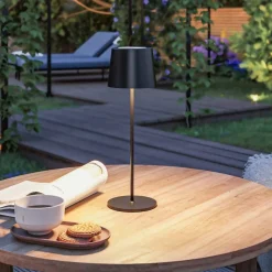 Paulmann LED tafellamp Gilo, zwart, kunststof, IP44