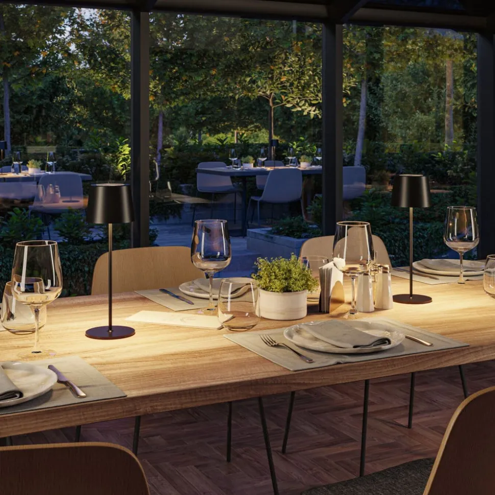 Paulmann LED tafellamp Gilo, zwart, kunststof, IP44