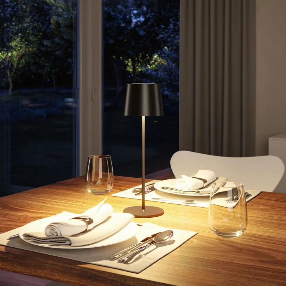 Paulmann LED tafellamp Gilo, zwart, kunststof, IP44