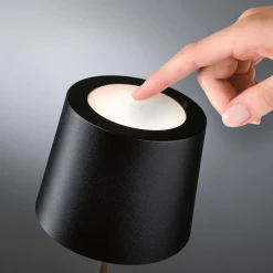 Paulmann LED tafellamp Gilo, zwart, kunststof, IP44